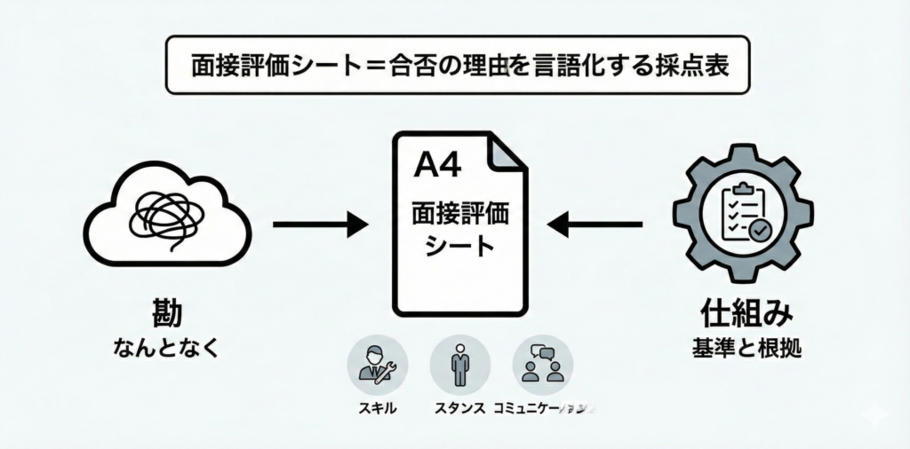 面接評価シートとは何か、作り方の全体像と結論