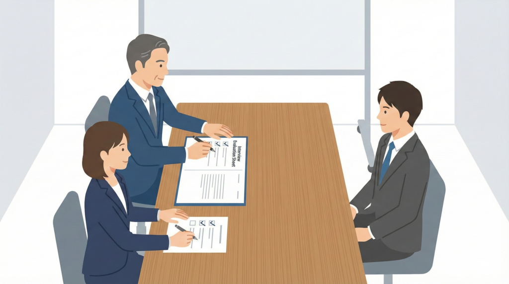 面接評価シートの作り方と項目例｜社長の「感覚採用」を卒業する、A4・1枚の採点基準