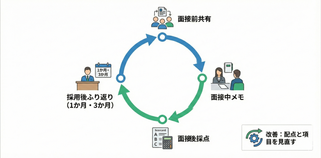 面接評価シートの運用をラクにする方法（ツール・外注は選択肢）＋PDCA