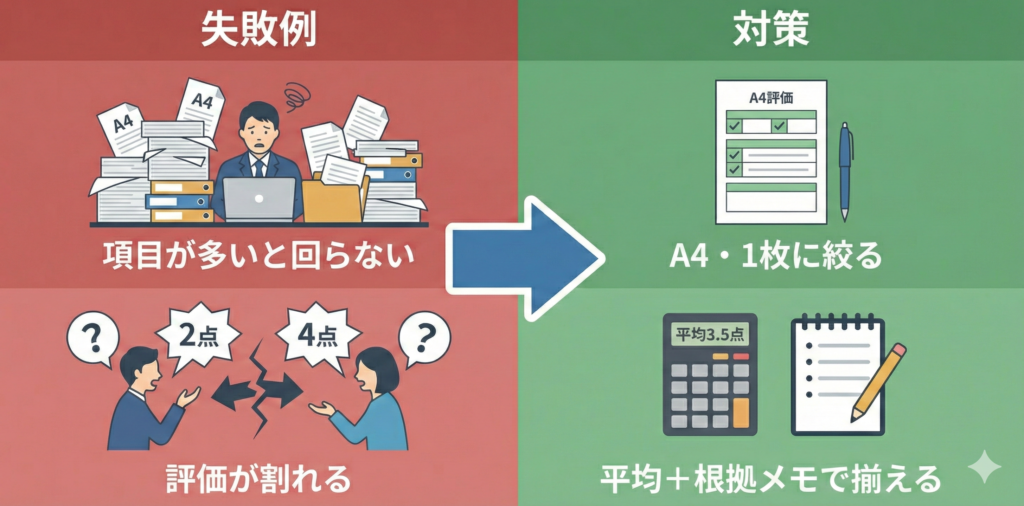 面接評価シート作り方でよくある間違いと、複数面接官のブレ対策